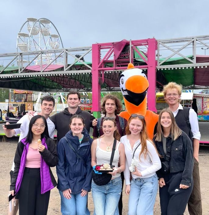 students at the food festival