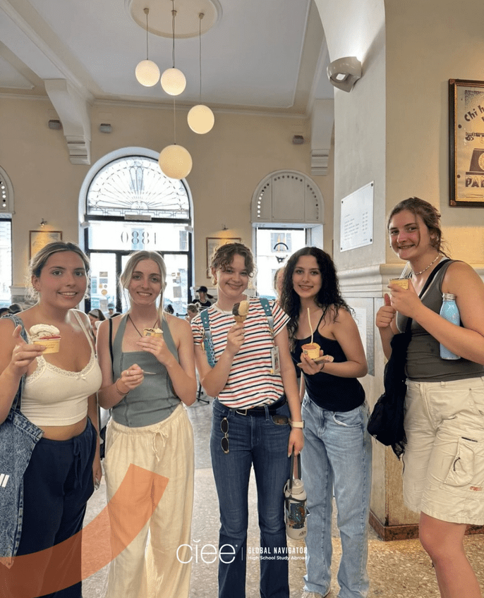 Writing Students after their gelato making class.