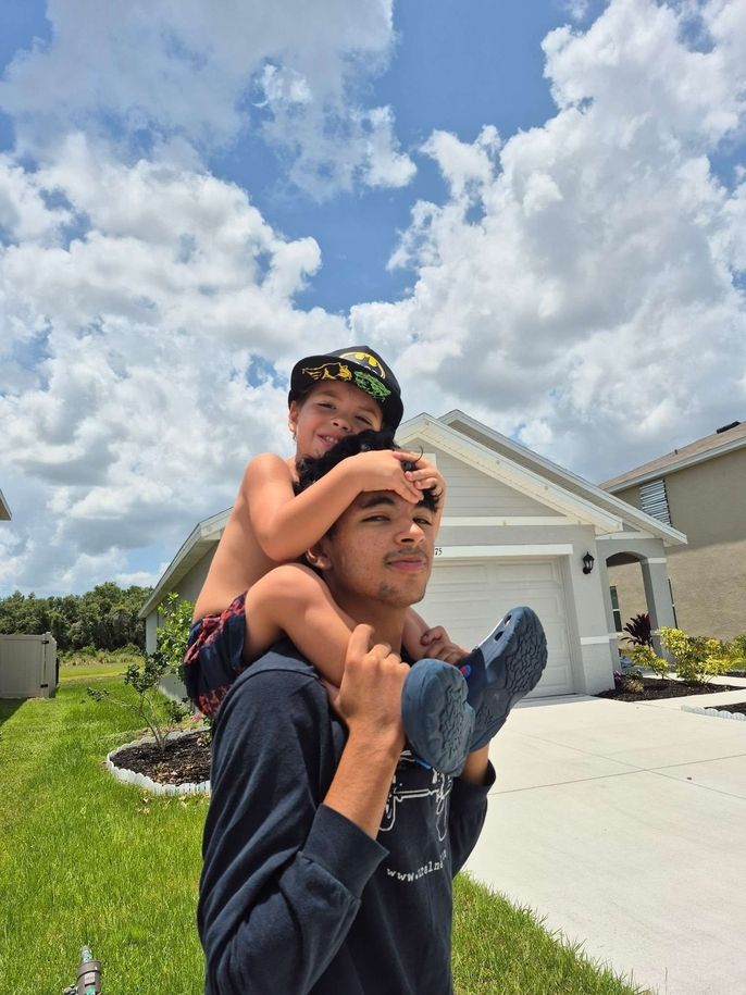 Dominick with his little brother