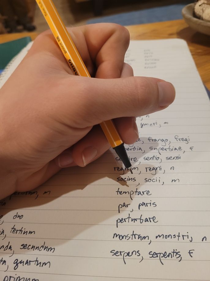 Thomas works on conjugations.