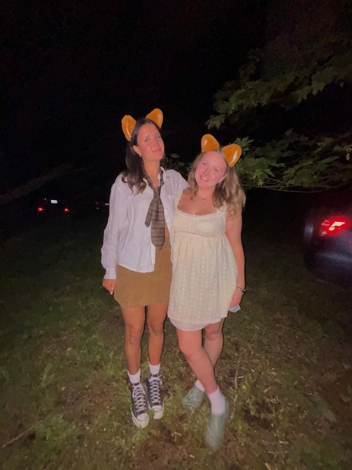 Izzy M. poses with a friend in Washington state.