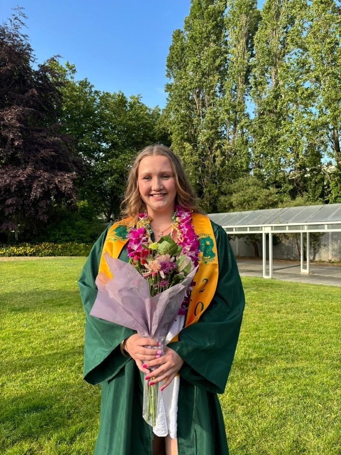 Scotland's Izzy M. graduates from high school in Washington state.