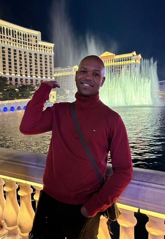 Teboho traveled from his West Virginia internship to visit the sites in Las Vegas.