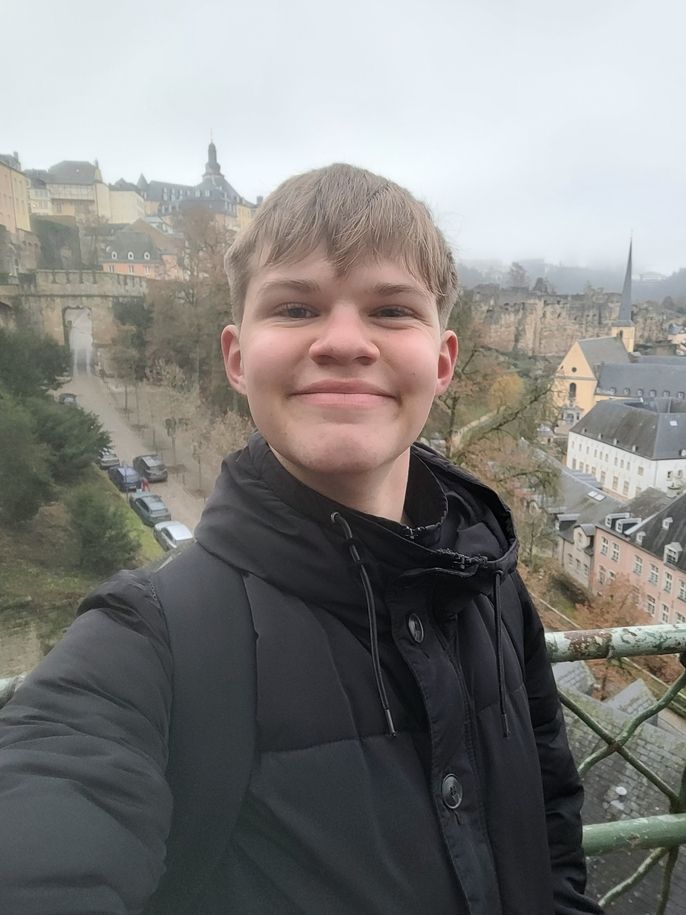 Thomas enjoys the great views in Luxembourg