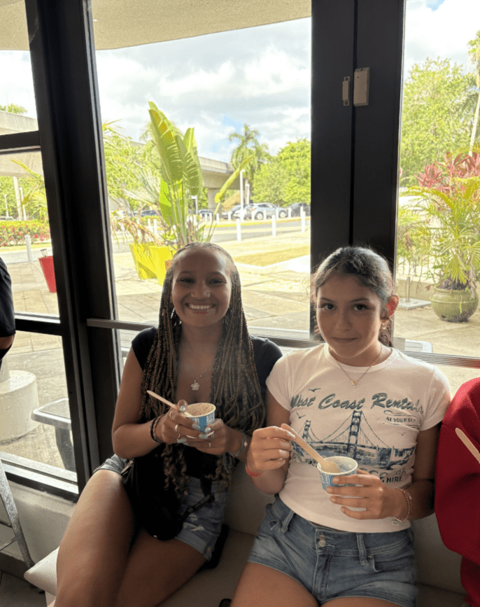 students eating ice cream