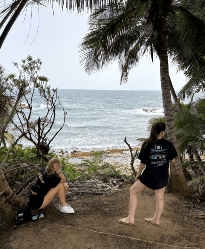 students looking out to ocean
