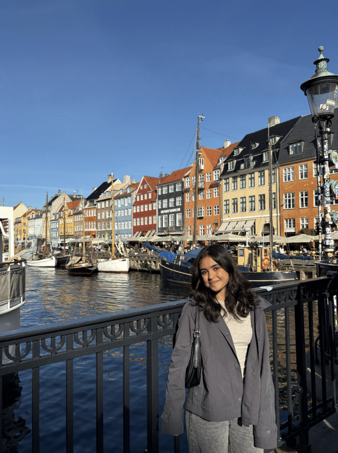 Aanshi T. poses for a photo on Nyhavn Street.