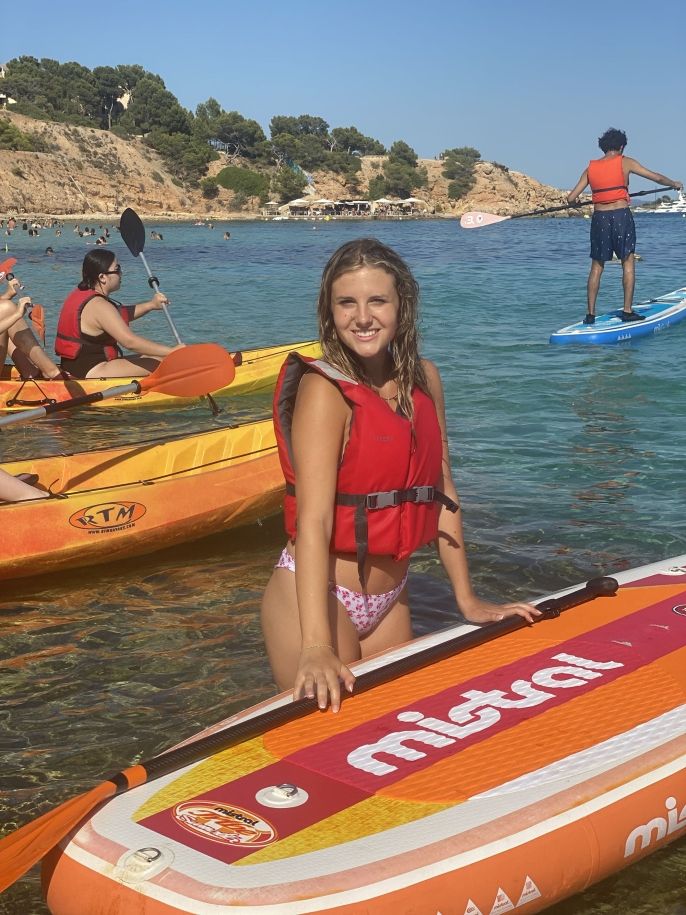 High school students kayaking in Palma de Mallorca