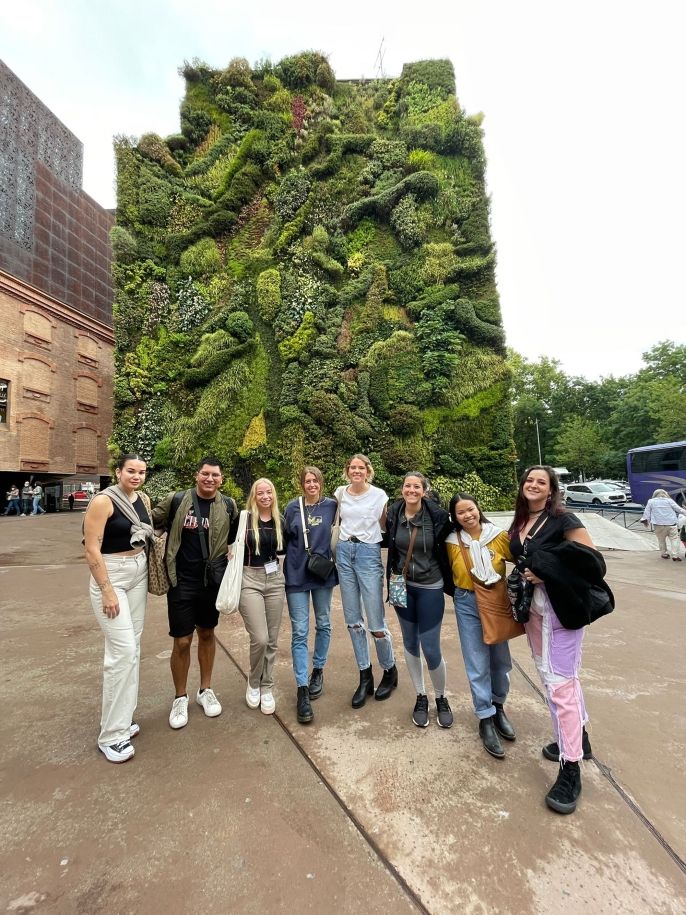 Teach in Spain participants at La Caixa Vertical Garden