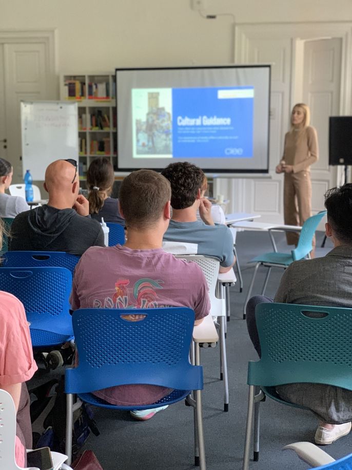 prague student in classroom