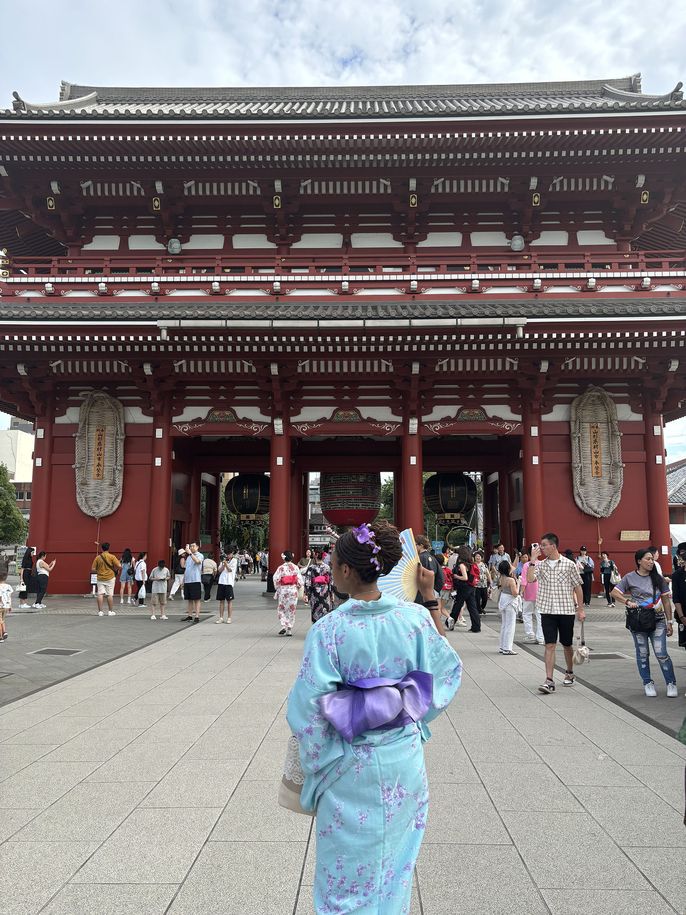 Student in traditional clothing in Japan