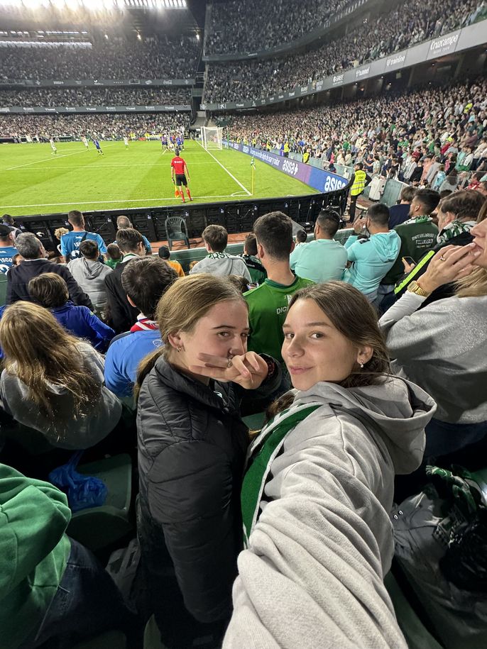 High school students posing during a football match