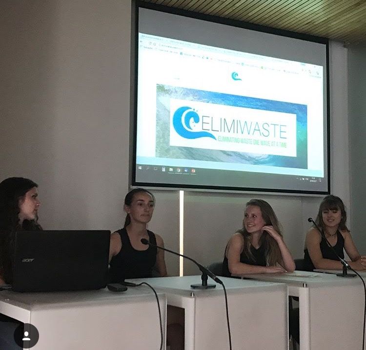 Presenting "Elimiwaste" as their final project in Portugal