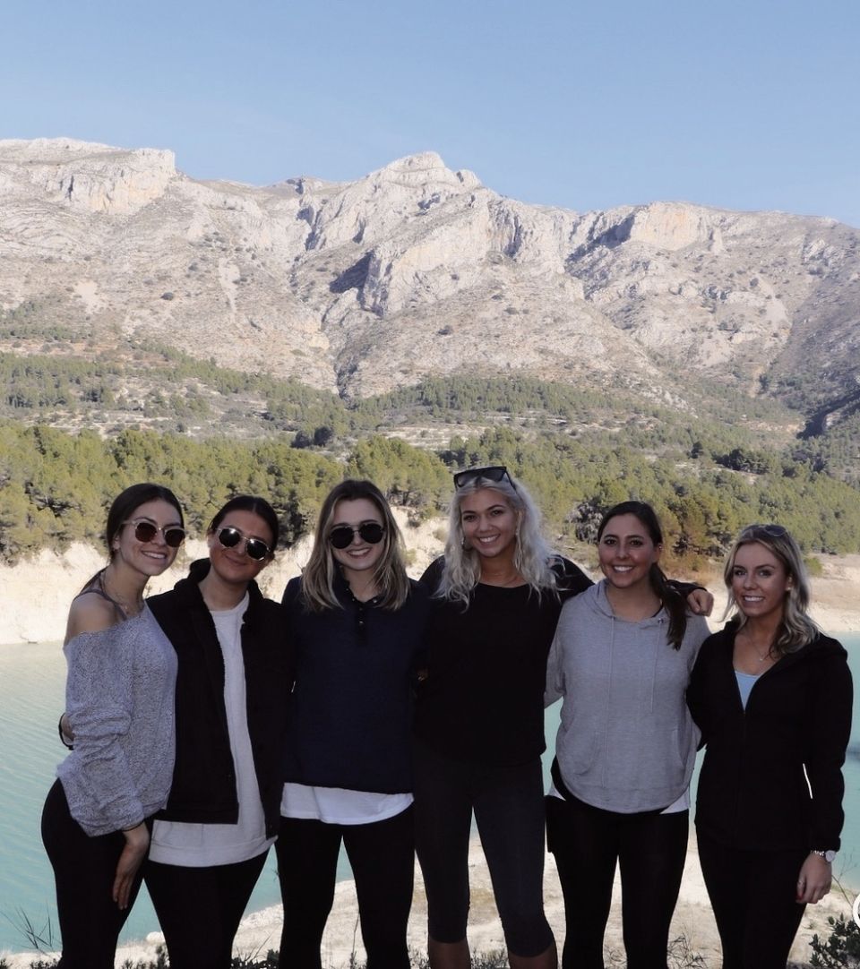 My friends and I enjoying the scenic trail around Guadalest Valley.