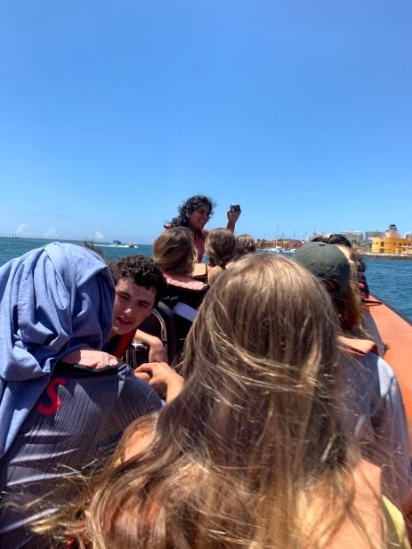 Students on boat