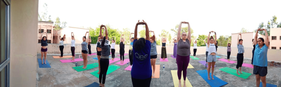 Morning yoga session