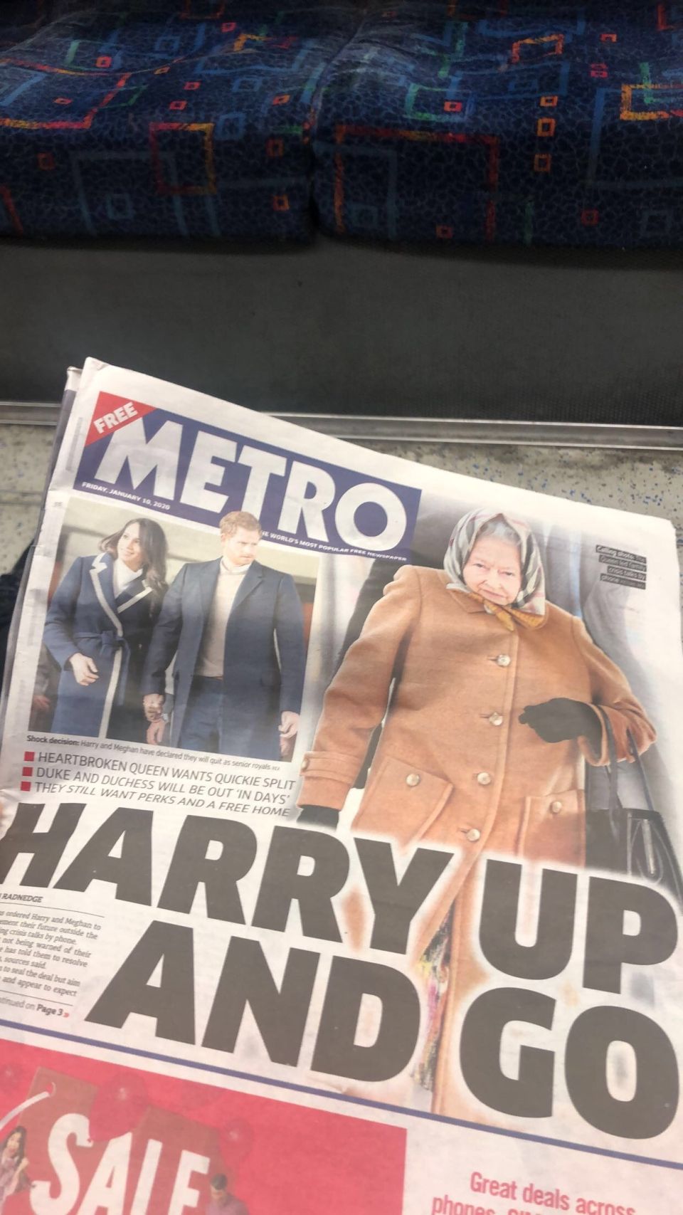 Reading about 'Megxit' on the tube...am I British yet?