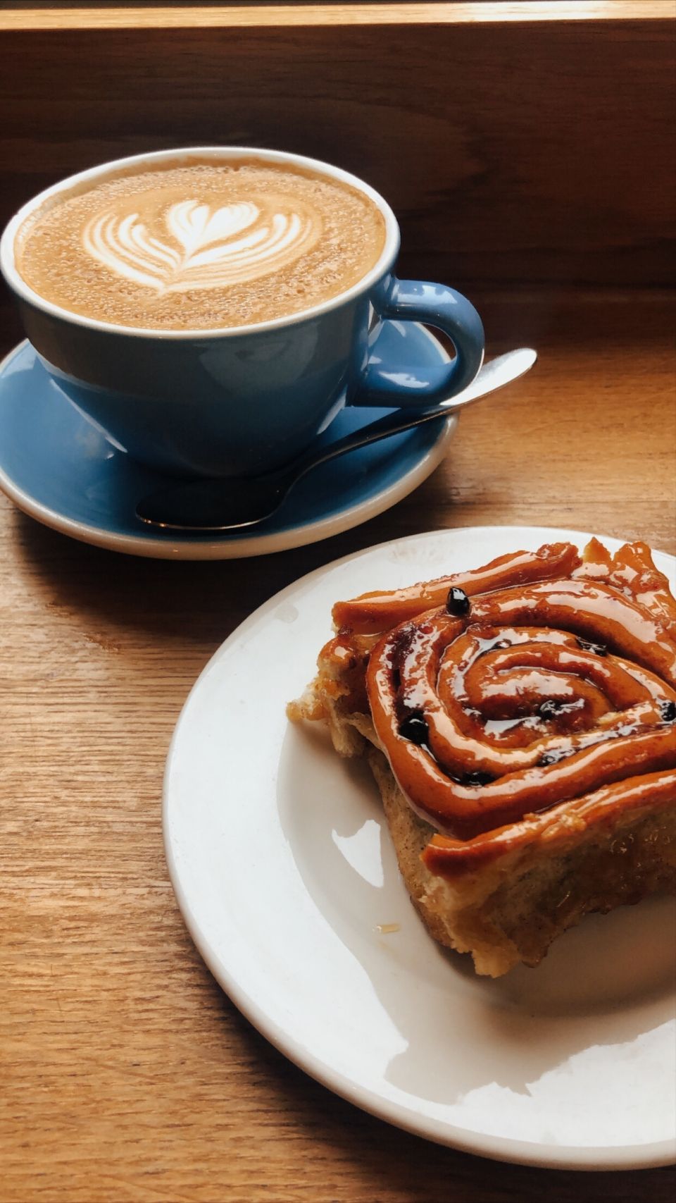 Chelsea Bun and Latte from Fitzbillies! 