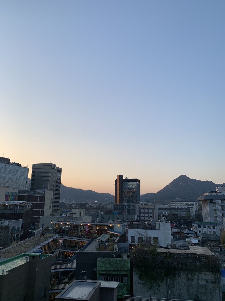 A rooftop cafe in Insadong