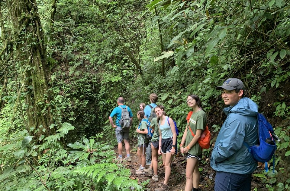 high school students hiking in monteverde costa rica