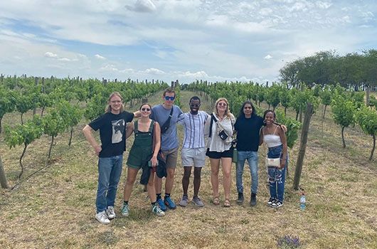 ciee open campus block program students in buenos aires on a farm