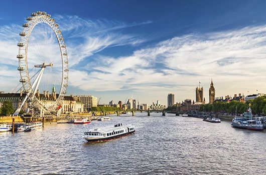 wide view of downtown london eye