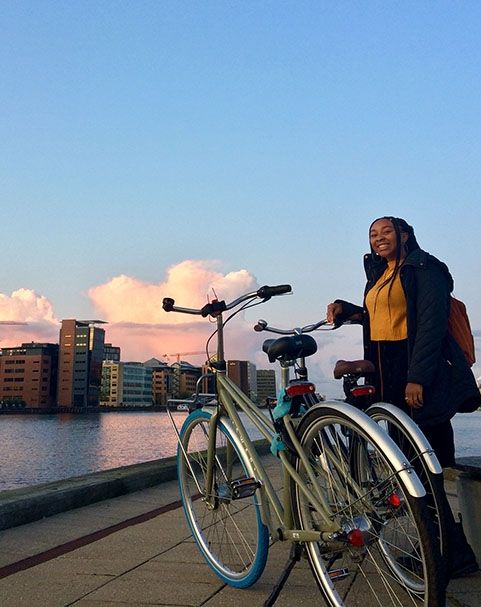 student adjusting to bike culture in copenhagen