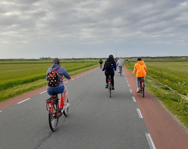 biking in amsterdam on study abroad
