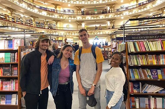 buenos aires study abroad students at a famous library