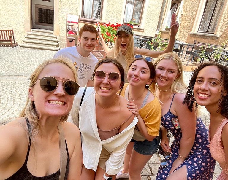 prague summer study abroad students smiling