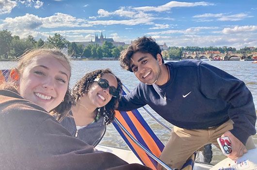student boat excursion in prague