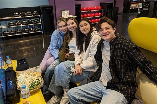 study abroad students bowling in tokyo