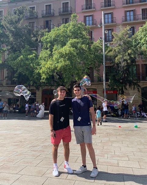 two study abroad students in barcelona during the summer