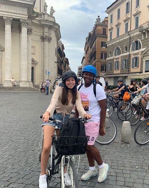 study abroad rome students biking