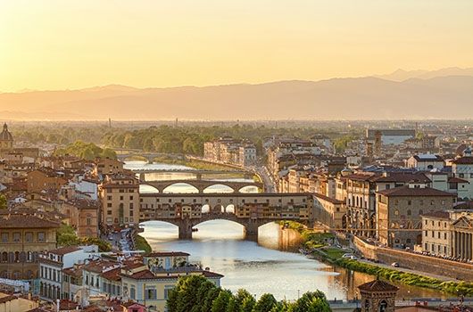 florence study abroad aerial view of city at dusk