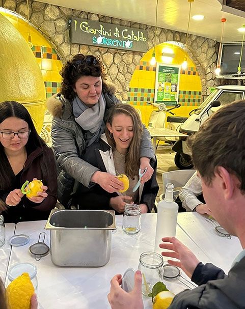 study abroad lemoncello workshop with students