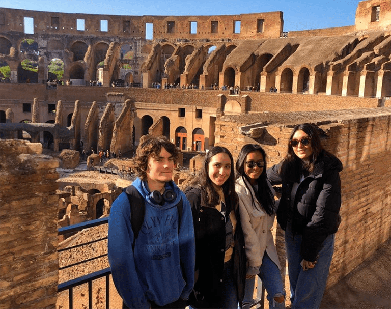 student colosseum visit during a fall study abroad program