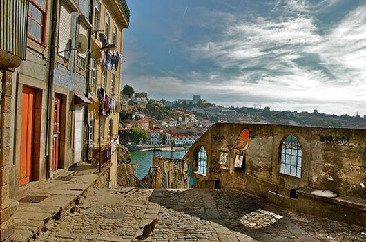 portugal cliff into the ocean