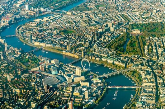 aerial view of downtown london