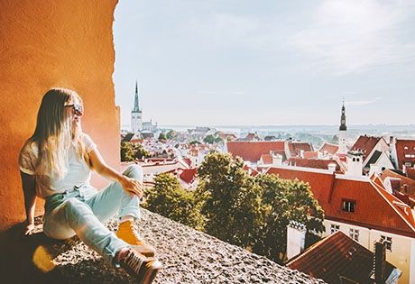 tallinn study abroad student overlooking city