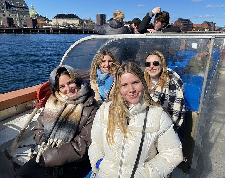students boat trip copenhagen denmark study abroad