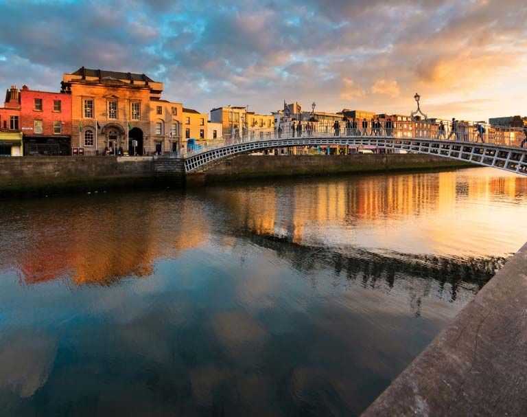 canal in dublin sunset