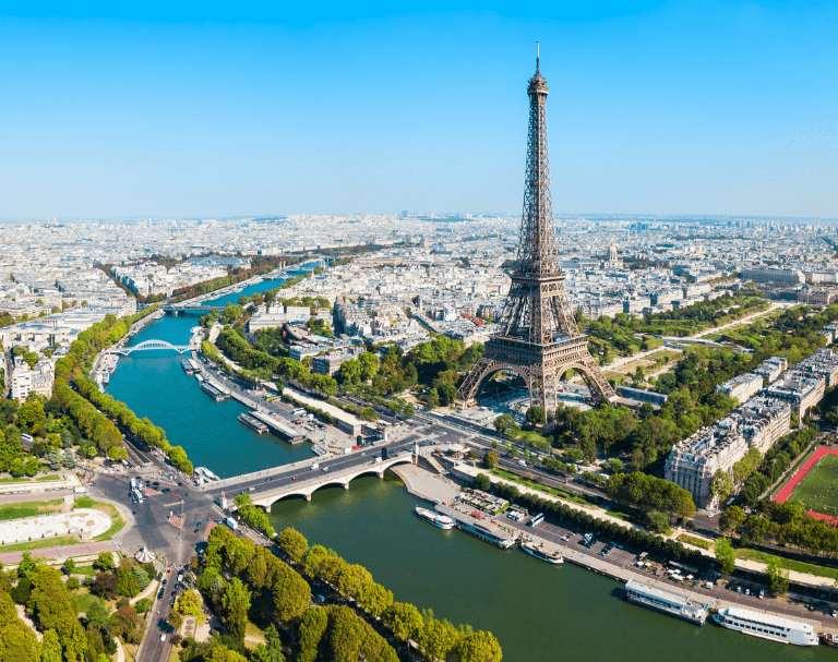 paris aerial view of city