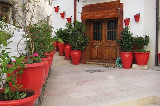 alicante side street red pots