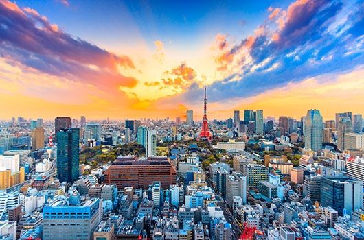 tokyo aerial view city