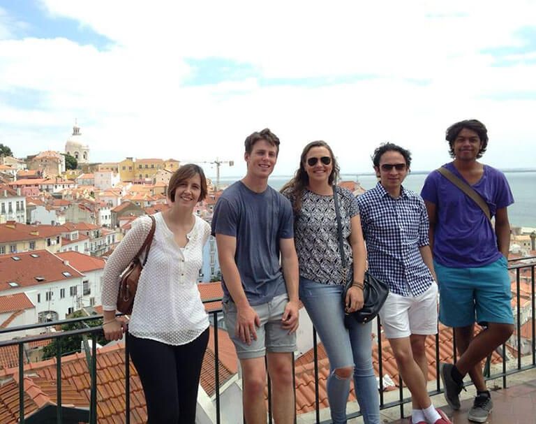 lisbon study abroad students on coast
