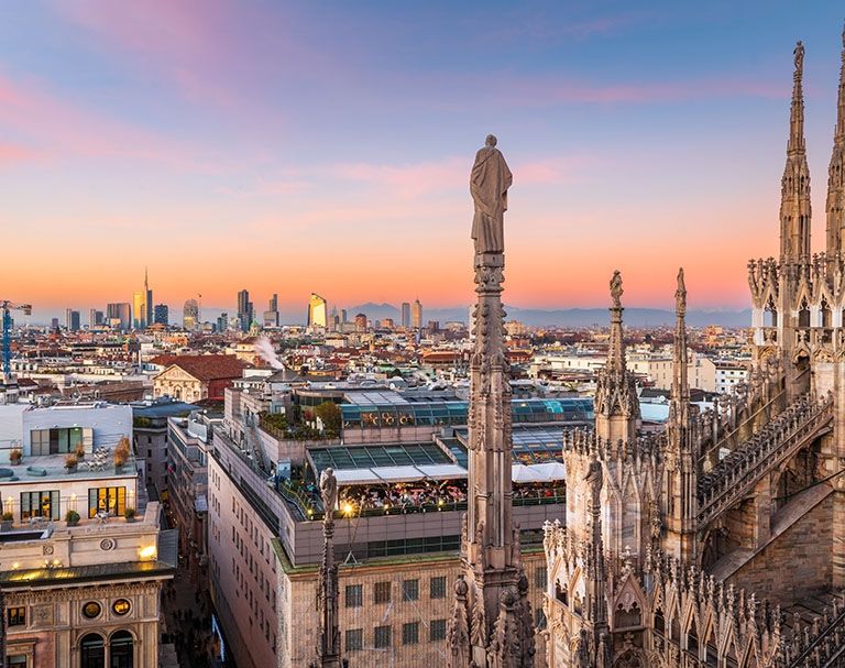 milan sunset skyline