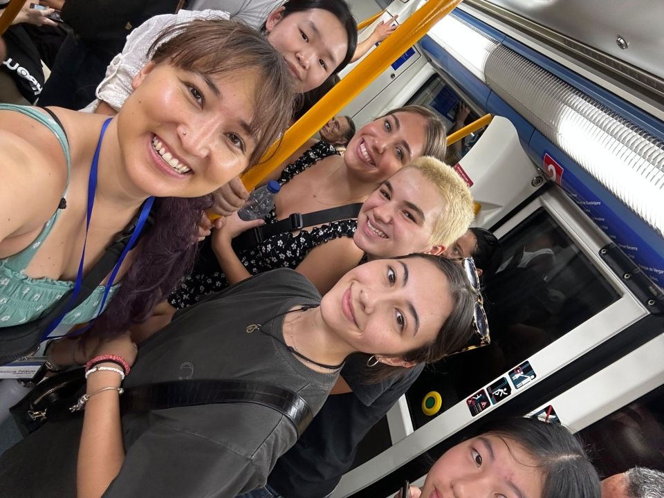 PL Jess with a group of students on the metro