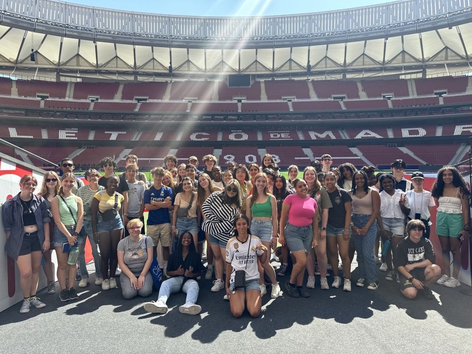 Students in the stadium