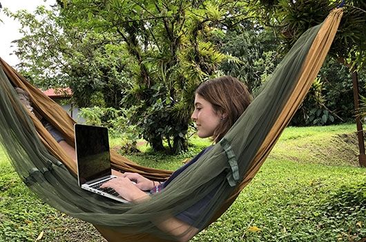 student hammock laptop scholarship research